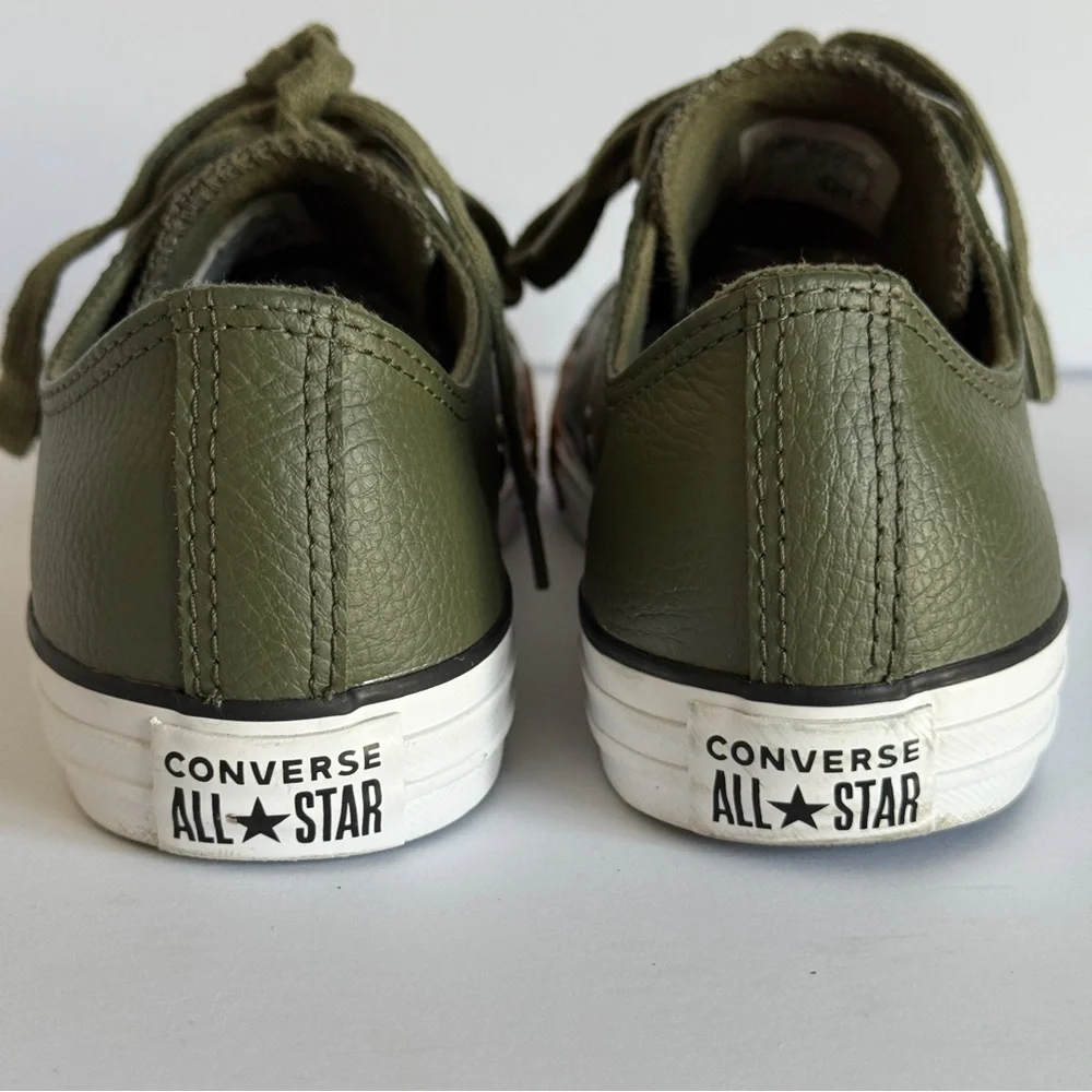 Converse All Star Chuck Taylor Leather Ox Olive Green Shoes Junior Size 6